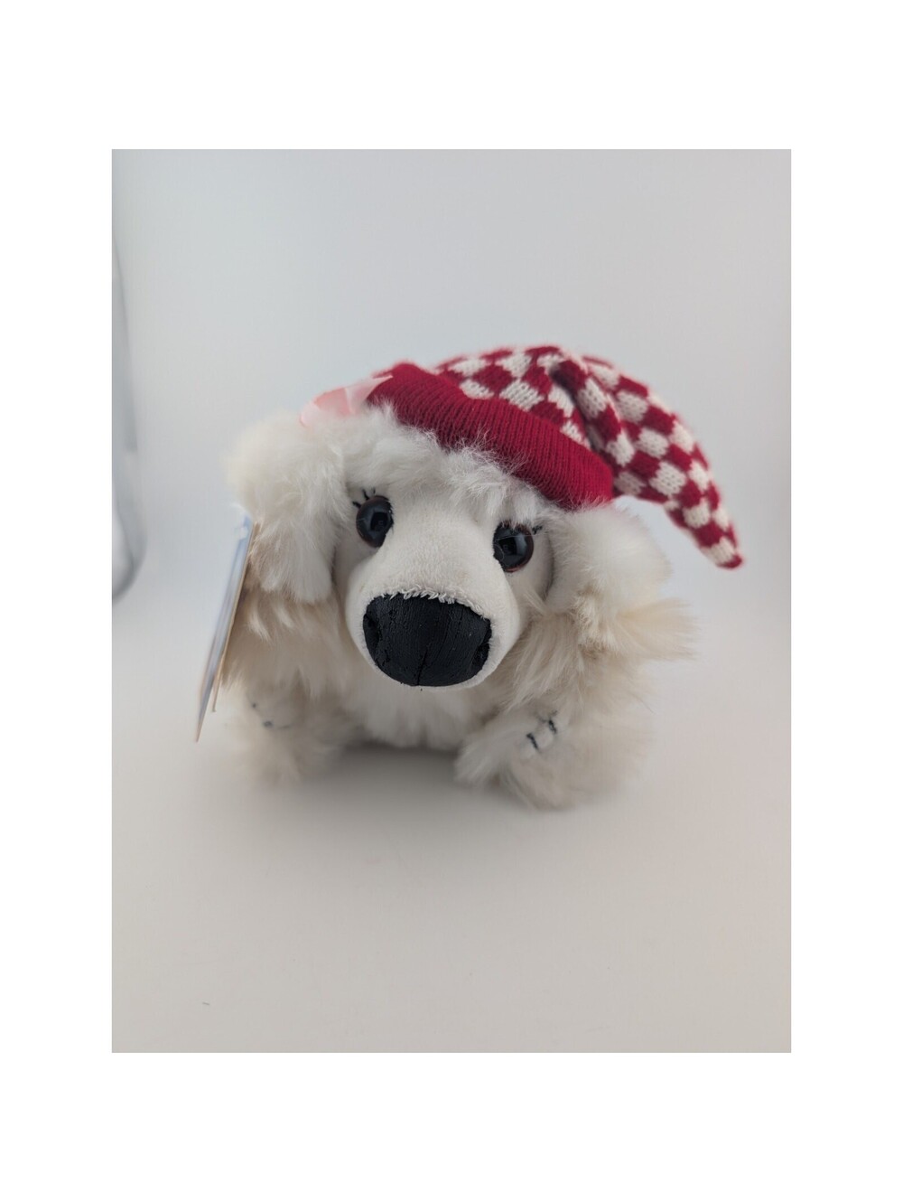 Vintage Head First Big Poodle Stuffed Animal White Dog Collectible Plush w/ Tag